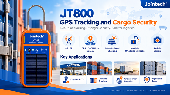 JT800 4G GPS قفل إلكتروني لتتبع الحاويات وأمن البضائع